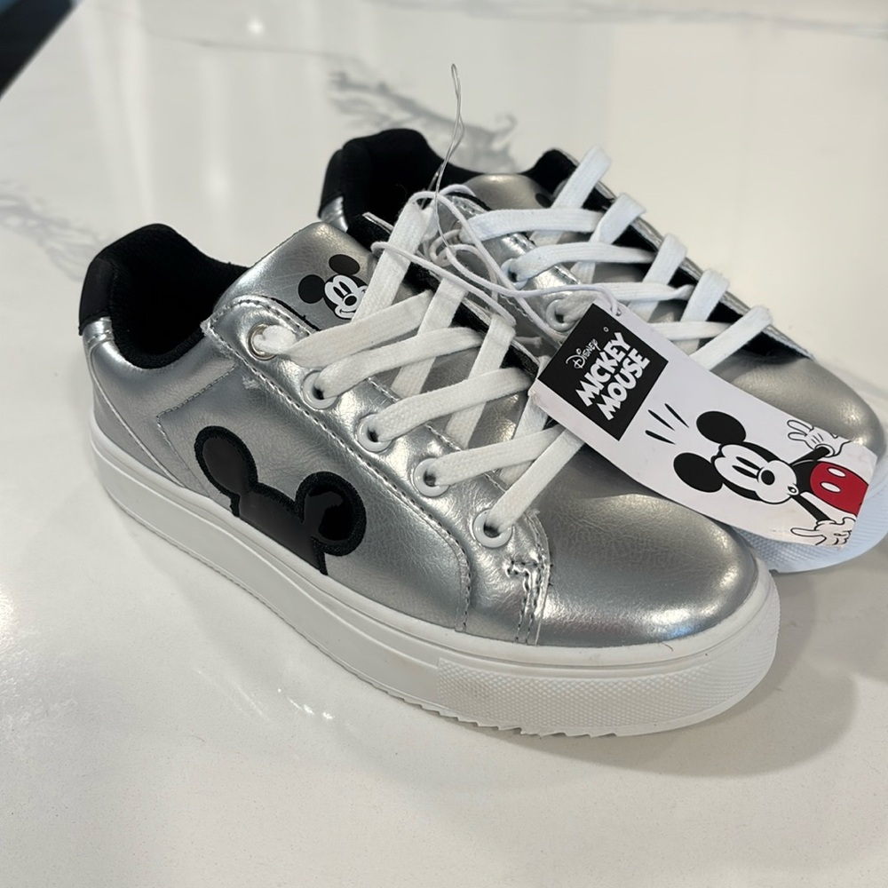 Mickey Mouse silver sneakers kids size 1